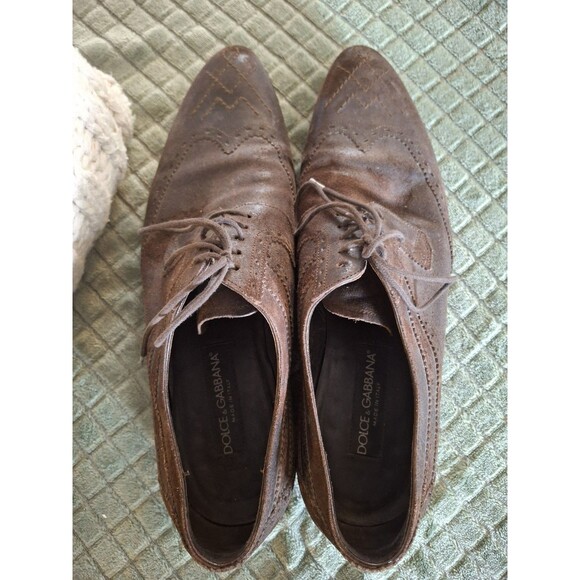 Dolce & Gabbana Men's Leather Brogue Shoes, Made In Italy.  Size US 11. - Picture 1 of 9